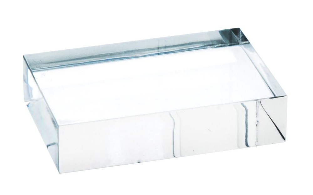 Rectangular Refraction Block, 3" (75mm) x 2" (50mm) x 0.7" (18mm) - Acrylic -...