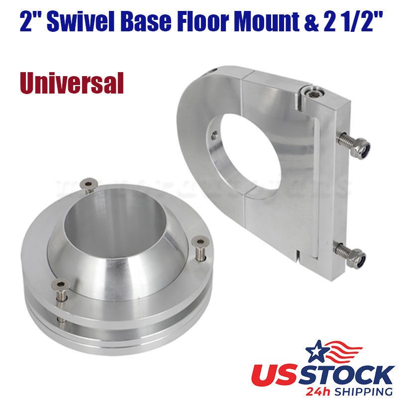 Universal 2" Swivel Base Floor Mount + 2 1/2" Chrome Steering Column Drop Kit