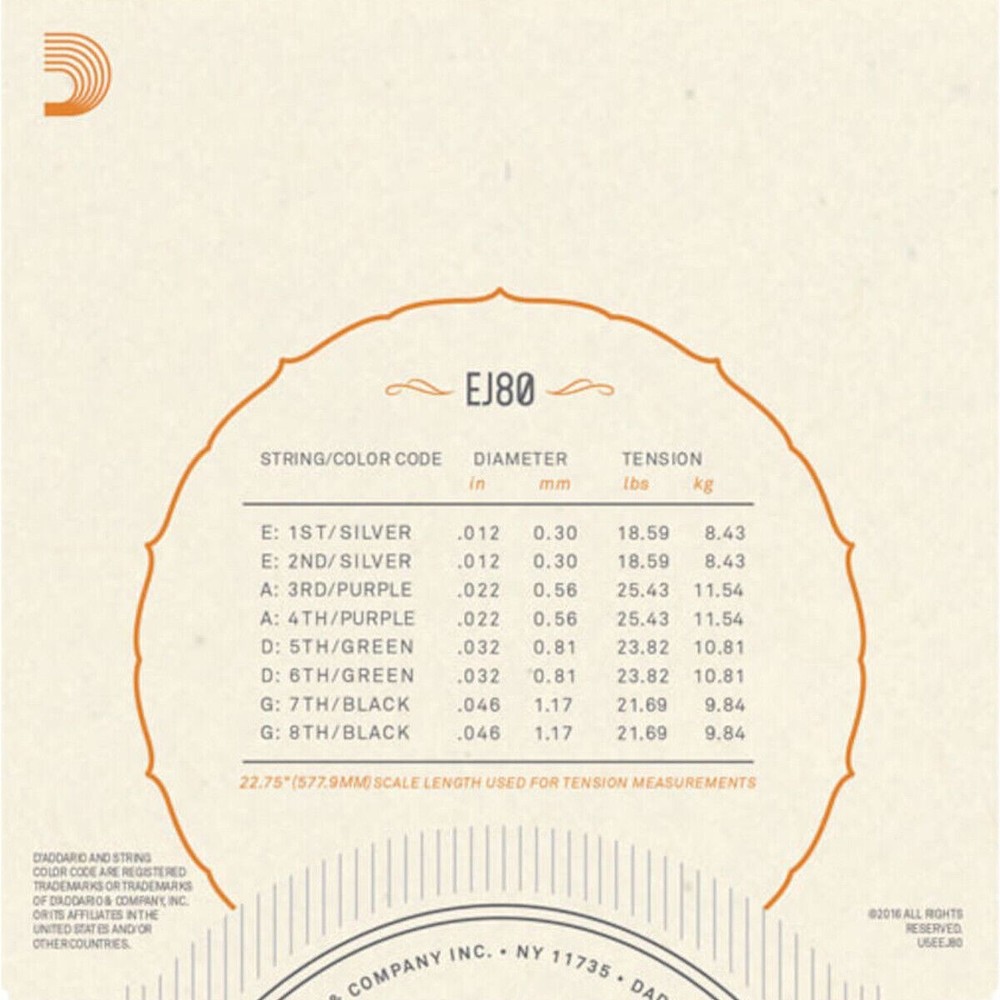 D'Addario Phosphor Bronze Octave Mandolin Strings, Medium Gauge