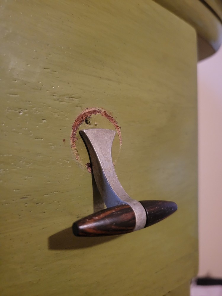 nickel mid century modern drawer pull/handle