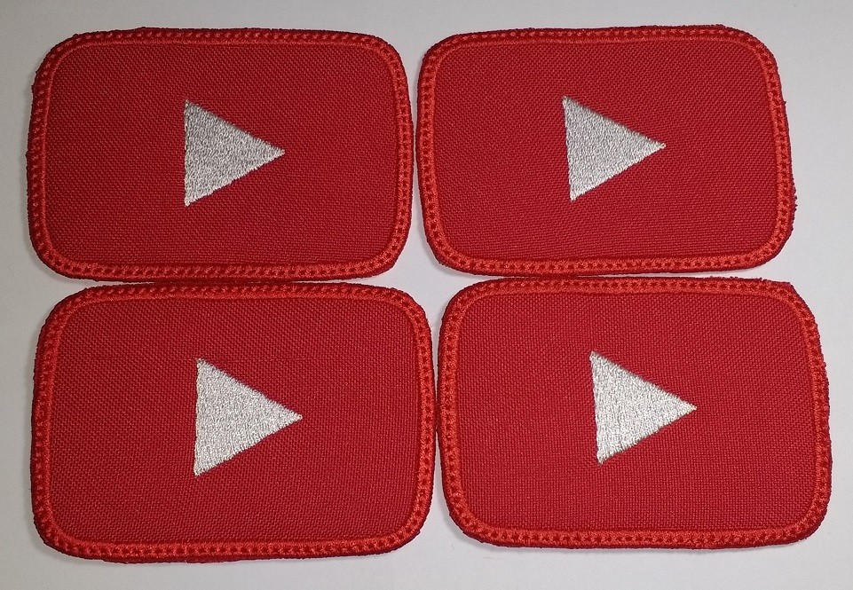 YOUTUBE PLAY BUTTON Embroidered Patch -