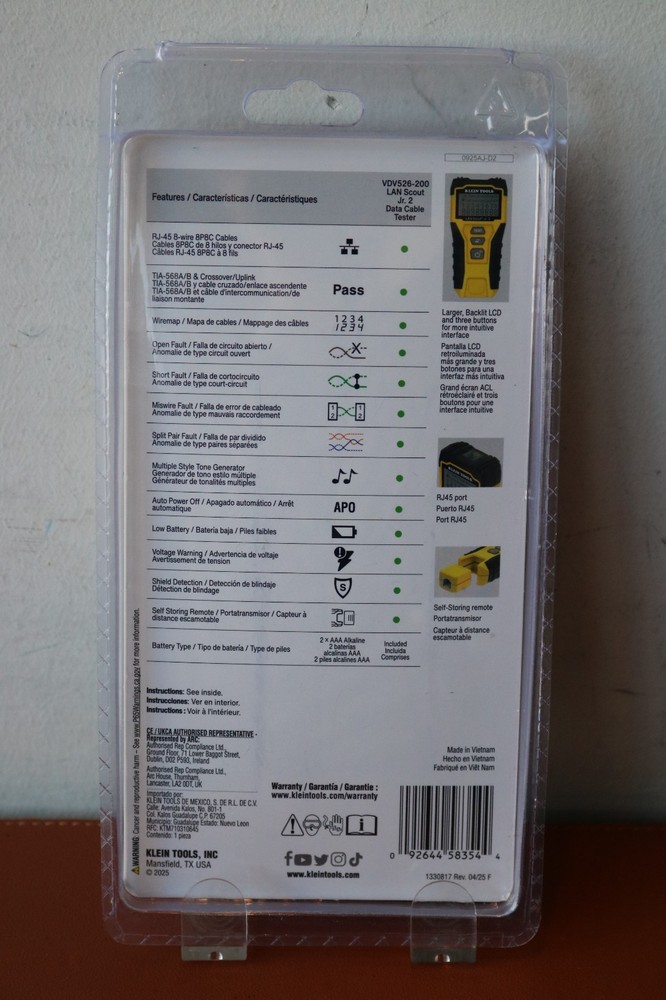 Klein Tools Lan Scout JR. 2 Data Cable Tester VDV526-200