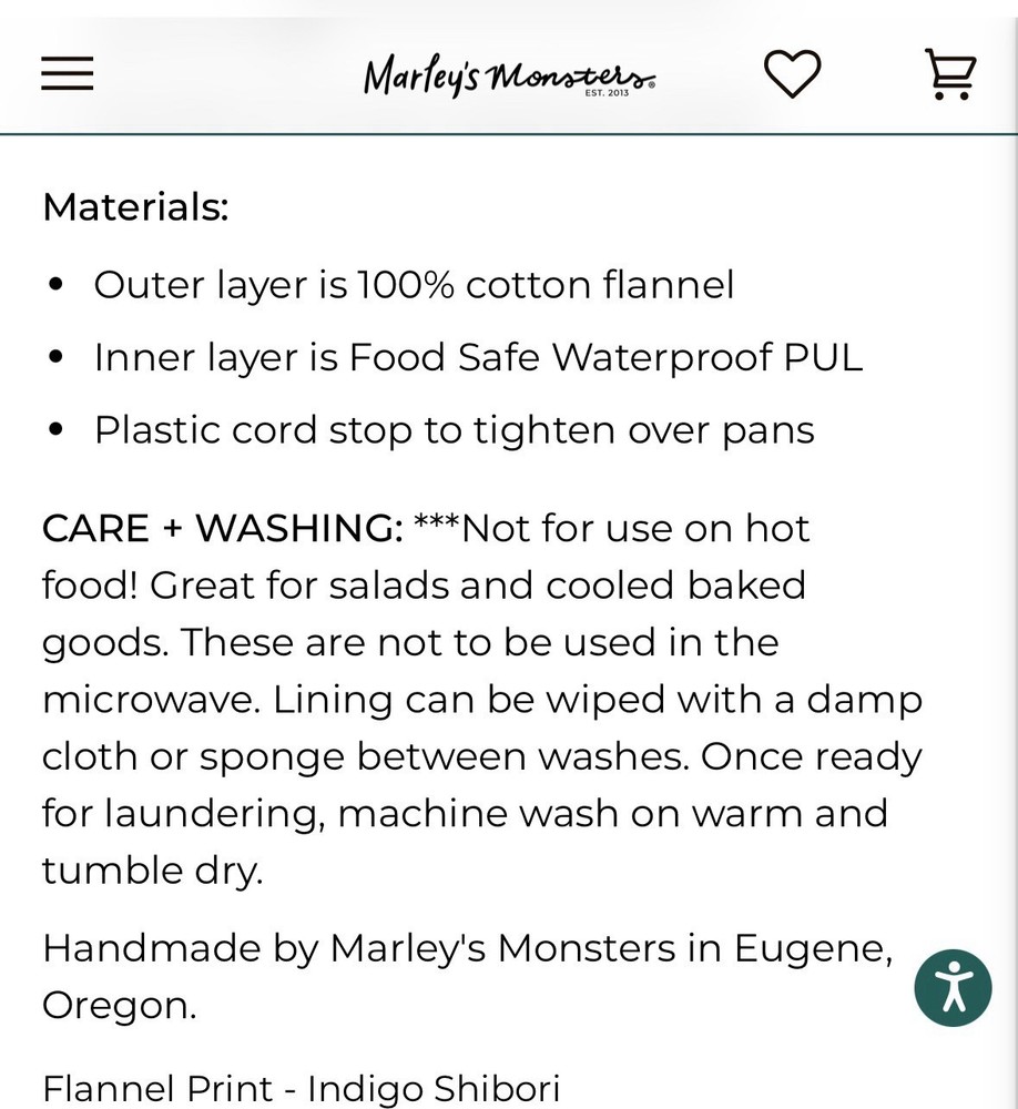 Marley’s Monsters Indigo Shibori Pan Covers Small & Medium