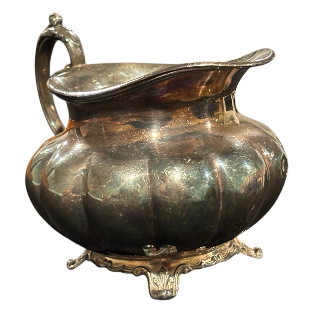 Oneida Community Melon Creamer Silverplate Sheffield Repro Footed