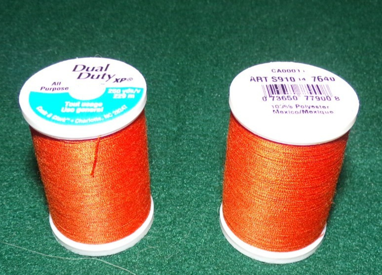 Dual Duty All Purpose Polyester Thread, 250 yards, Orange (7640)