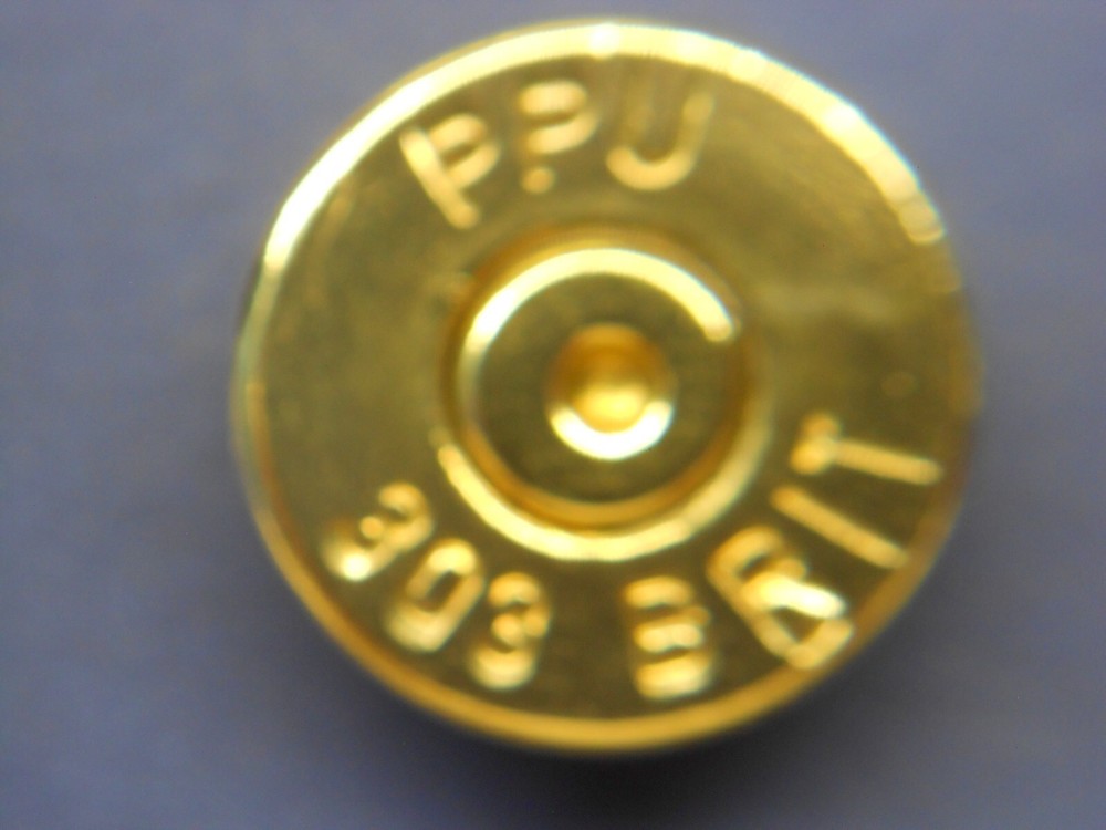 303 BRITISH Ammo casing Hat, Lapel, Jacket Pin or Tie Tack Accent Accessory