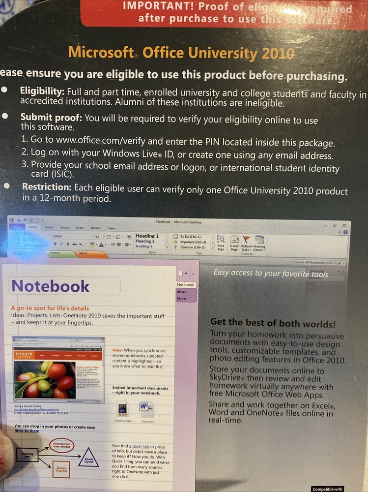 Microsoft Office University 2010 NEW & Sealed