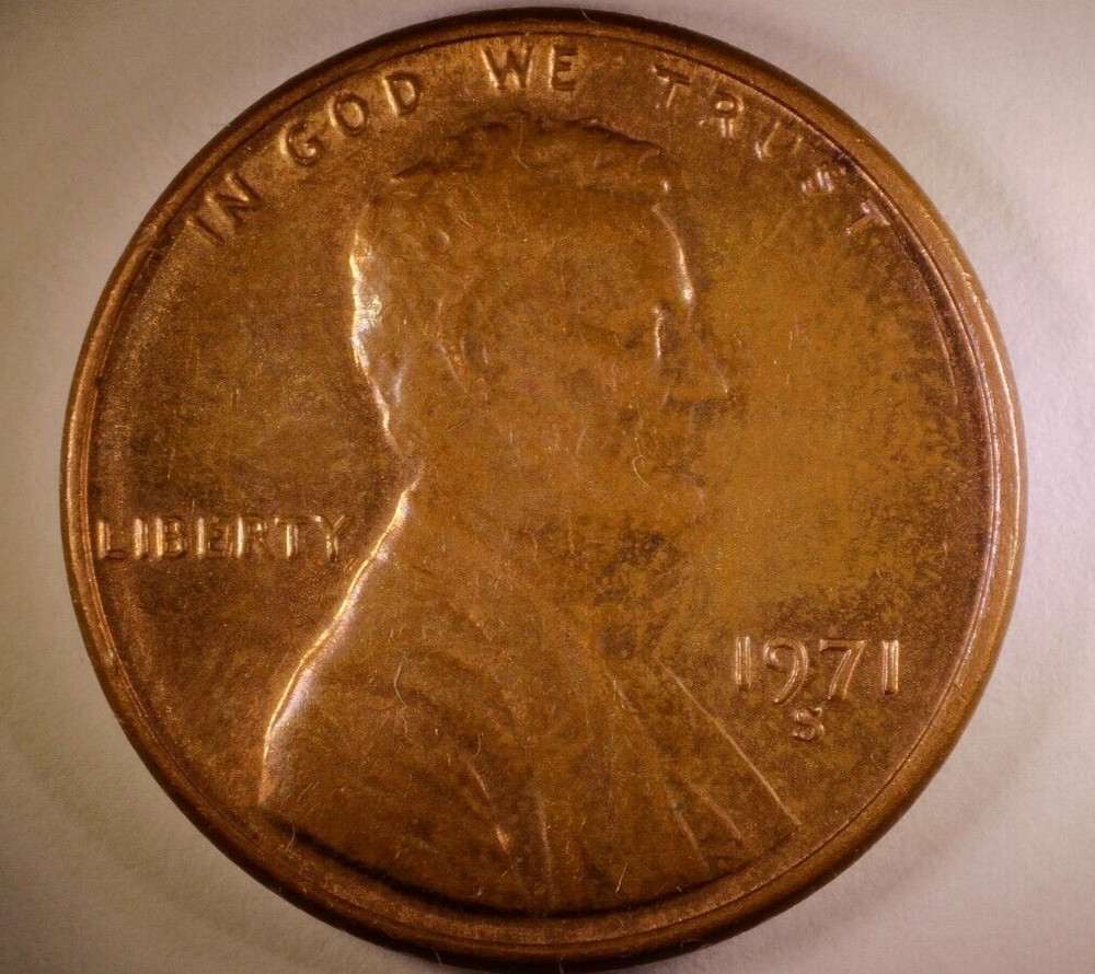 1971 S Lincoln Cent S over S TONED