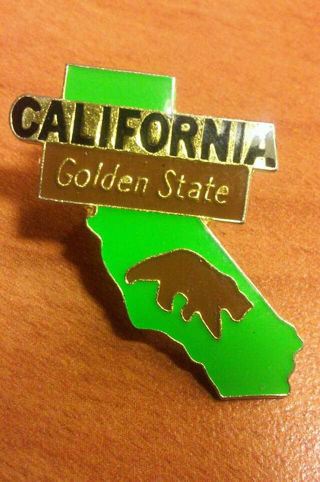 Golden State California Bear tie hat pin