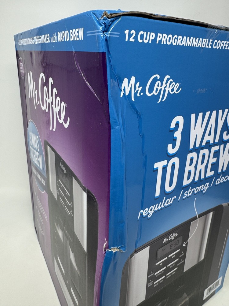 Mr. Coffee Programmable 3-Way Brewing System 12-Cup Drip Coffee Maker New Sealed