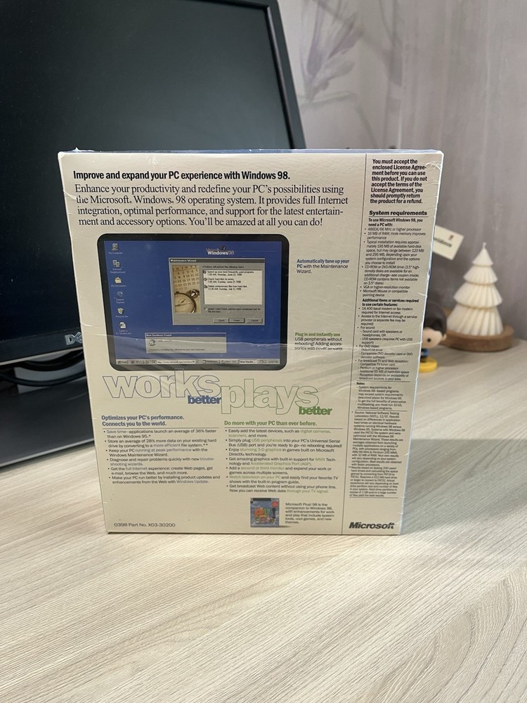 MICROSOFT WINDOWS 98 UPGRADE SEALED RETAIL BOX