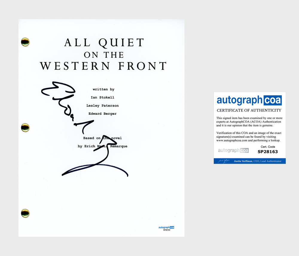 Edward Berger ‘All Quiet On The Western Front' Director Signed Full Script ACOA