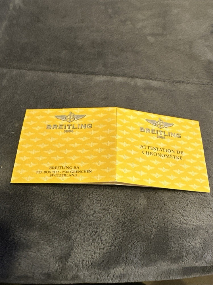 Genuine Breitling Chronometre Certificate #286405 🔥🔥🔥