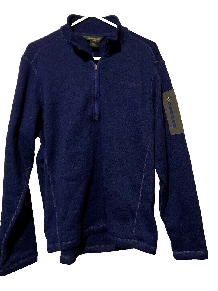 Eddie Bauer Mens Half Zip Pullover Size XL Navy Blue