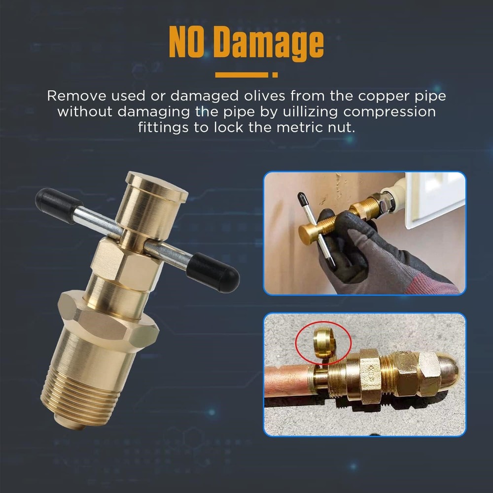 Pipe Olive Removal Tool Compression Ring Sleeve Extractor Ferrule Puller Wrench