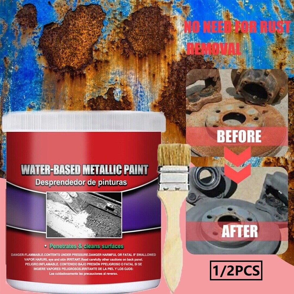 2× 100ML Metal Rust Remover Water-based Metallic Paint Rust Conversion Agent New