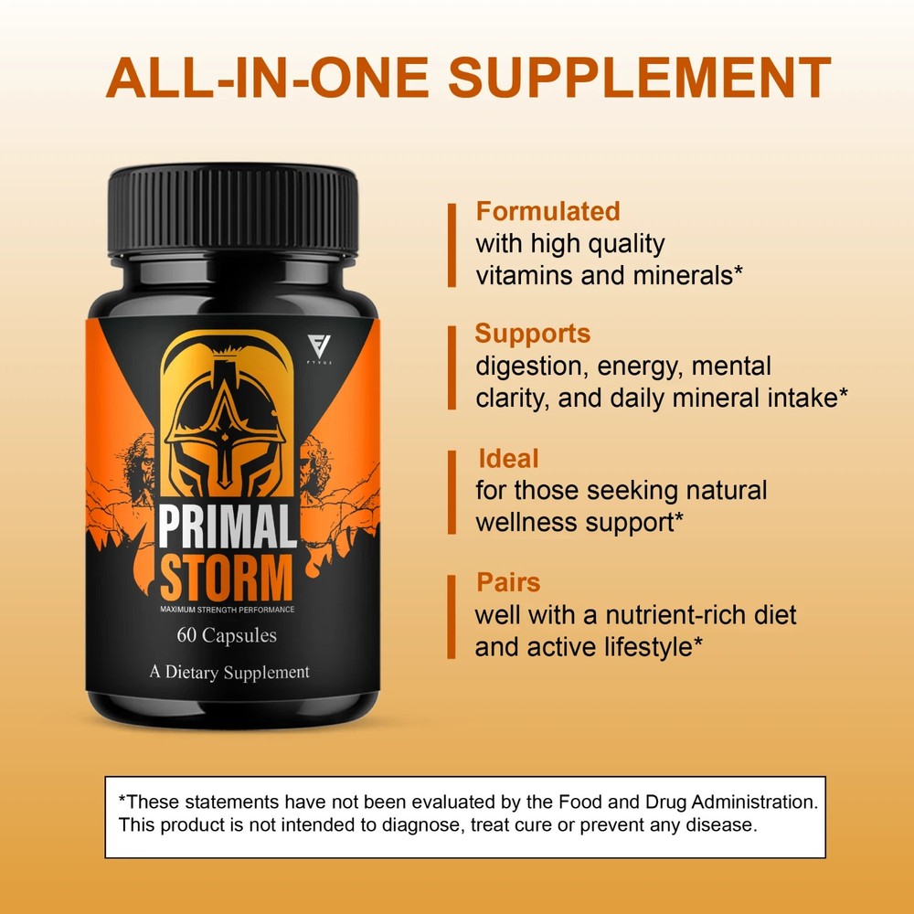 Primal Storm Performance Support, PrimalStorm Capsules (60 Capsules)