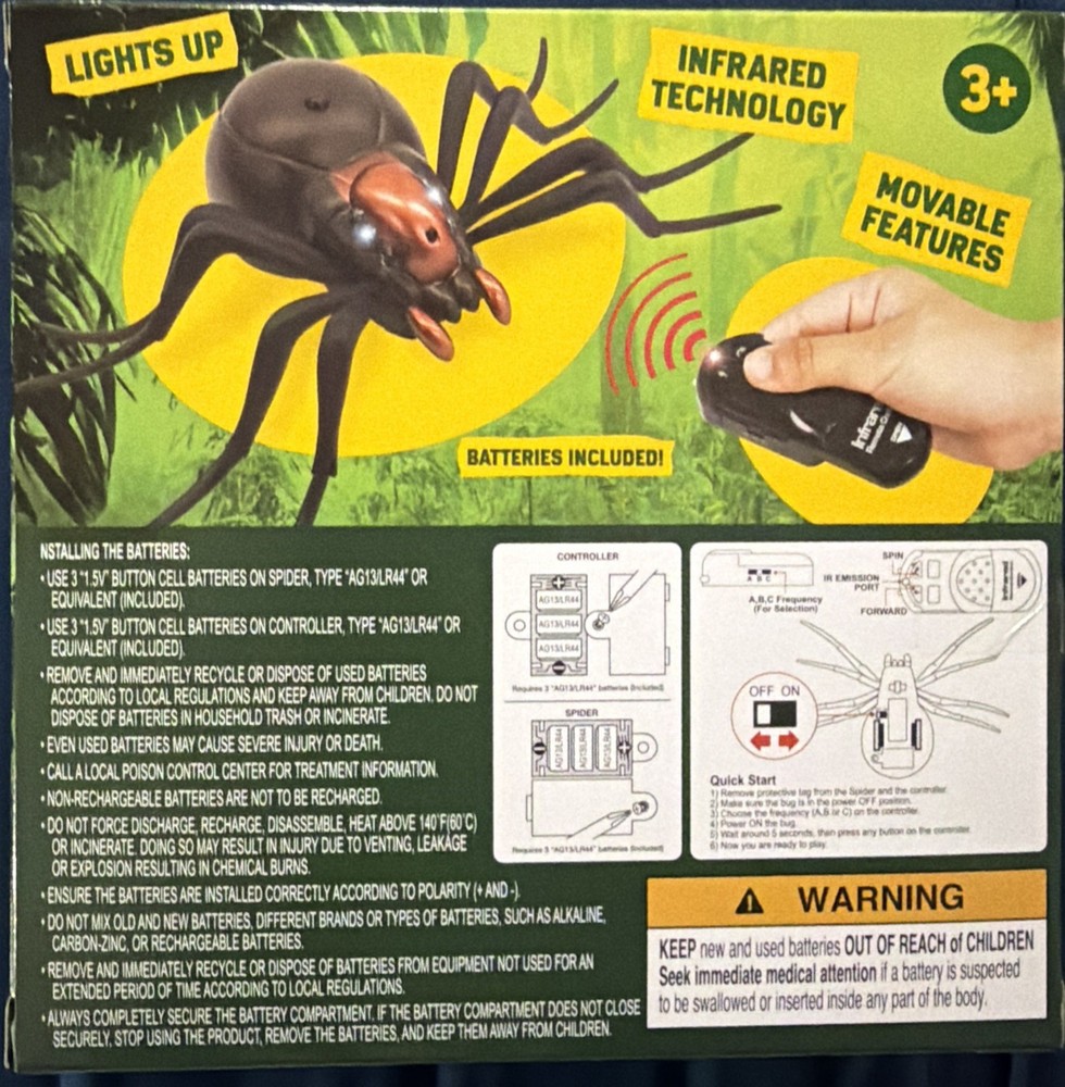 play Right Infrared Remote Controlled Spider (Brown/Copper/Black) E9A
