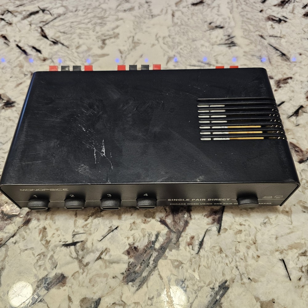 Monoprice 4-Pair Speaker Selector Switch Box with Single Pair Direct Bypass
