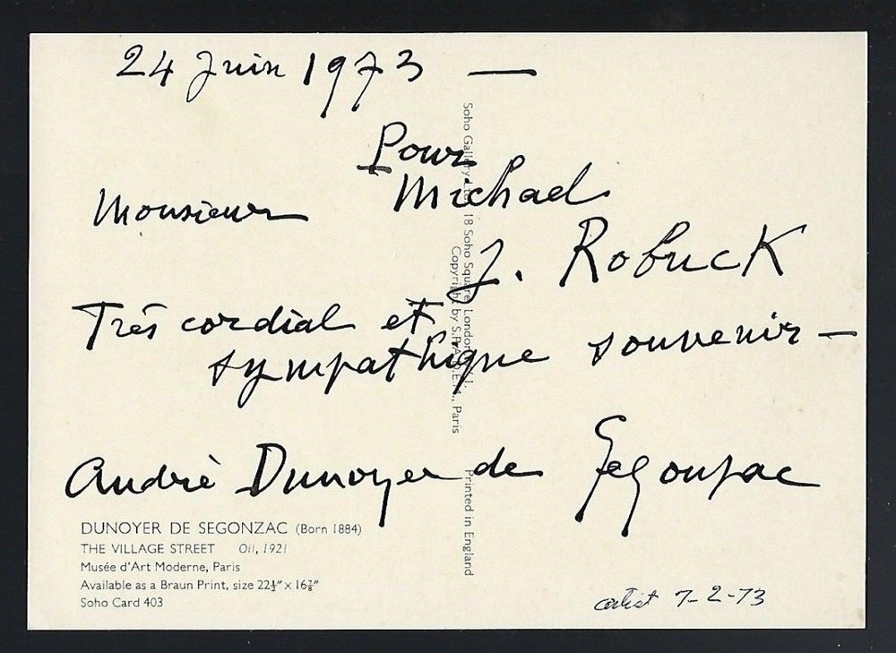 André Dunoyer de Segonzac signed postcard French Painter