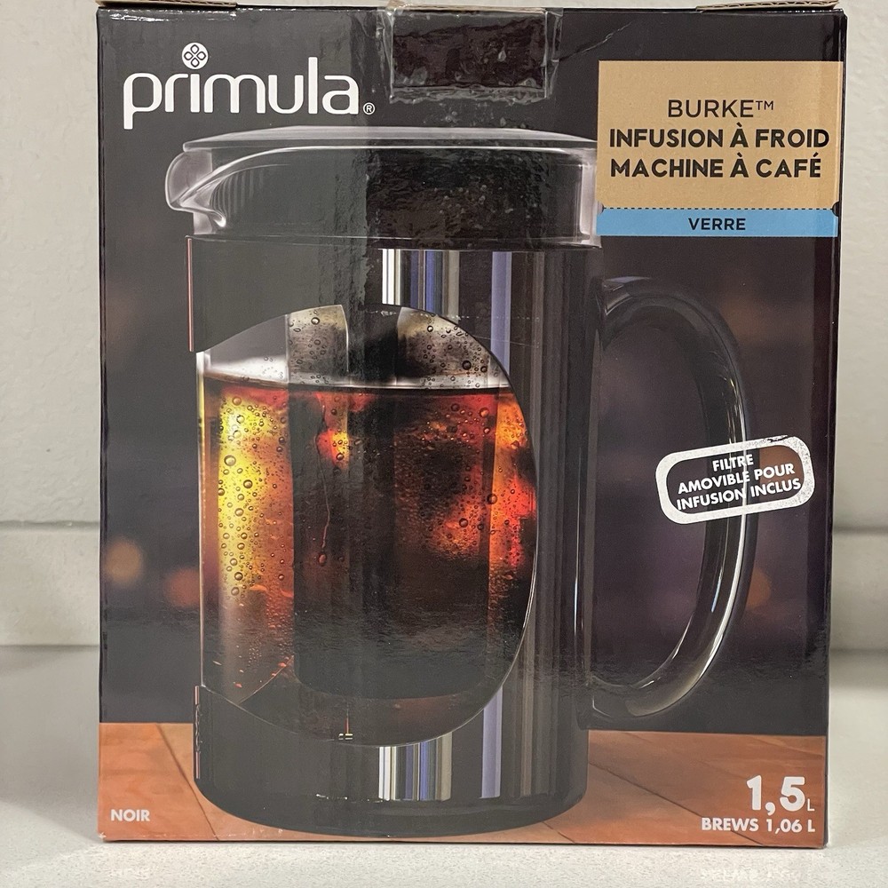 NEW Burke Cold Brew Maker, 1.6 Qt, Removable Mesh Brew Filter - Primula