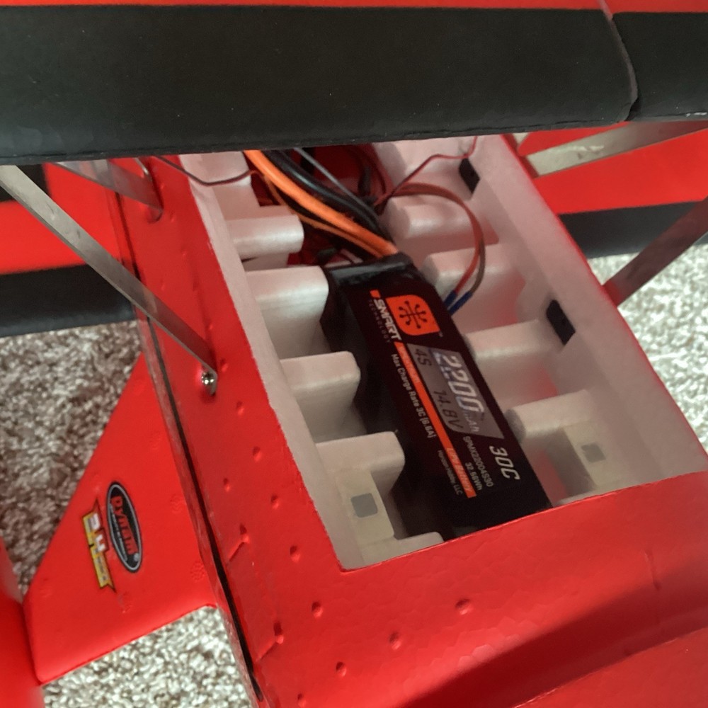 Dynam Red and Black, Foam Biplane RC Model Airplane, N7020L