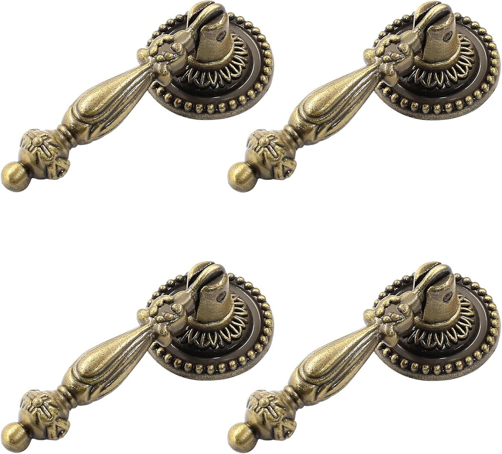 6PCS Antique Style Tear Drop Pulls - Vintage Cabinet Decorative Pull Handle K...