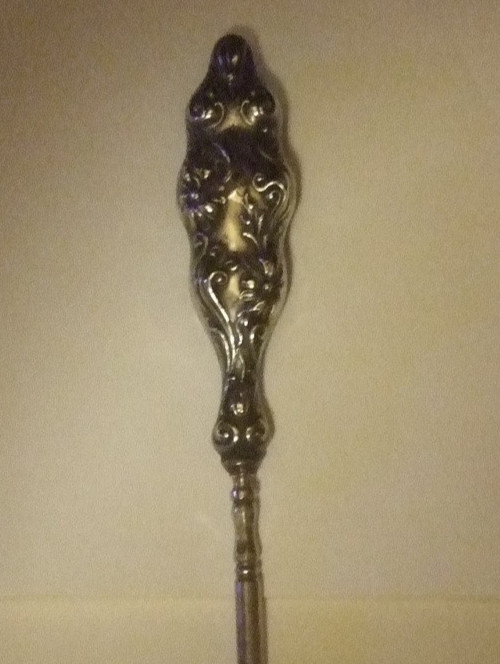 Sterling Button Hook Antique Repousse Sterling Vanity Heirloom