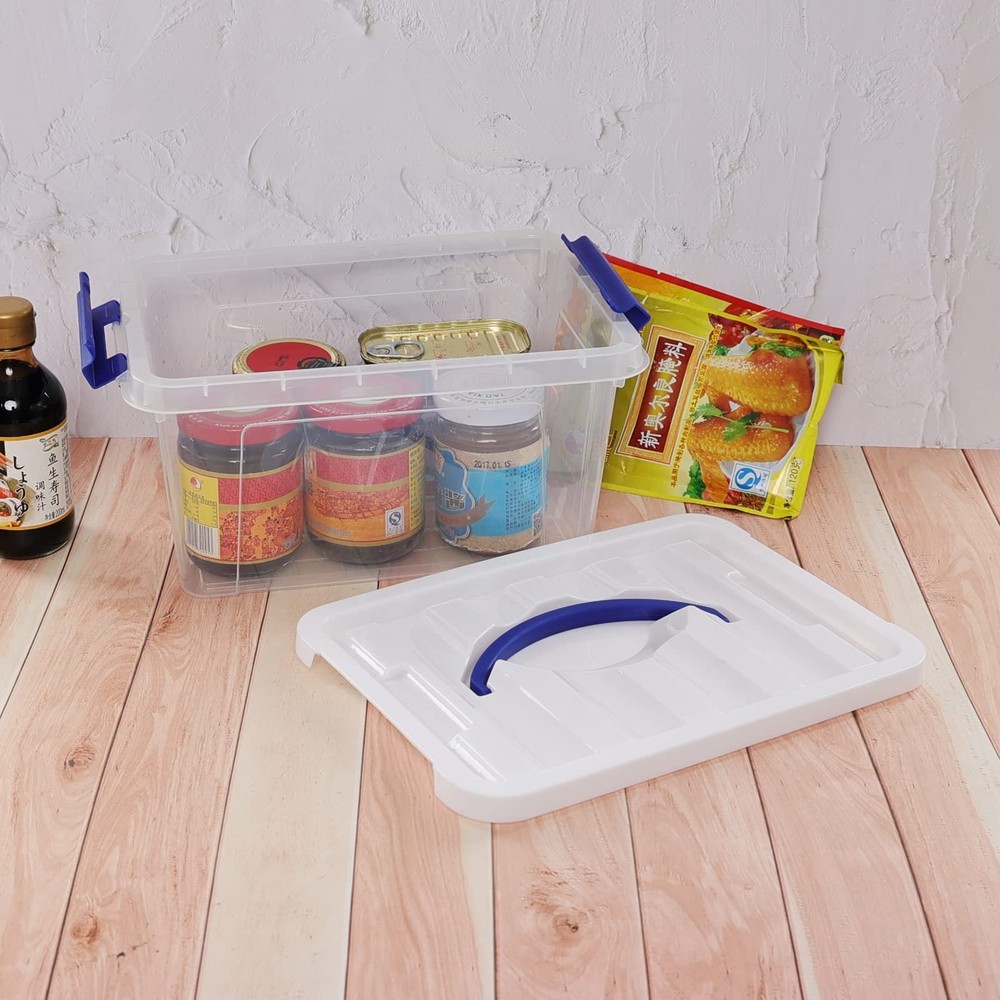 7 Quarts Small Plastic Storage Boxes, 6-pack Clear Boxes Totes with Lids