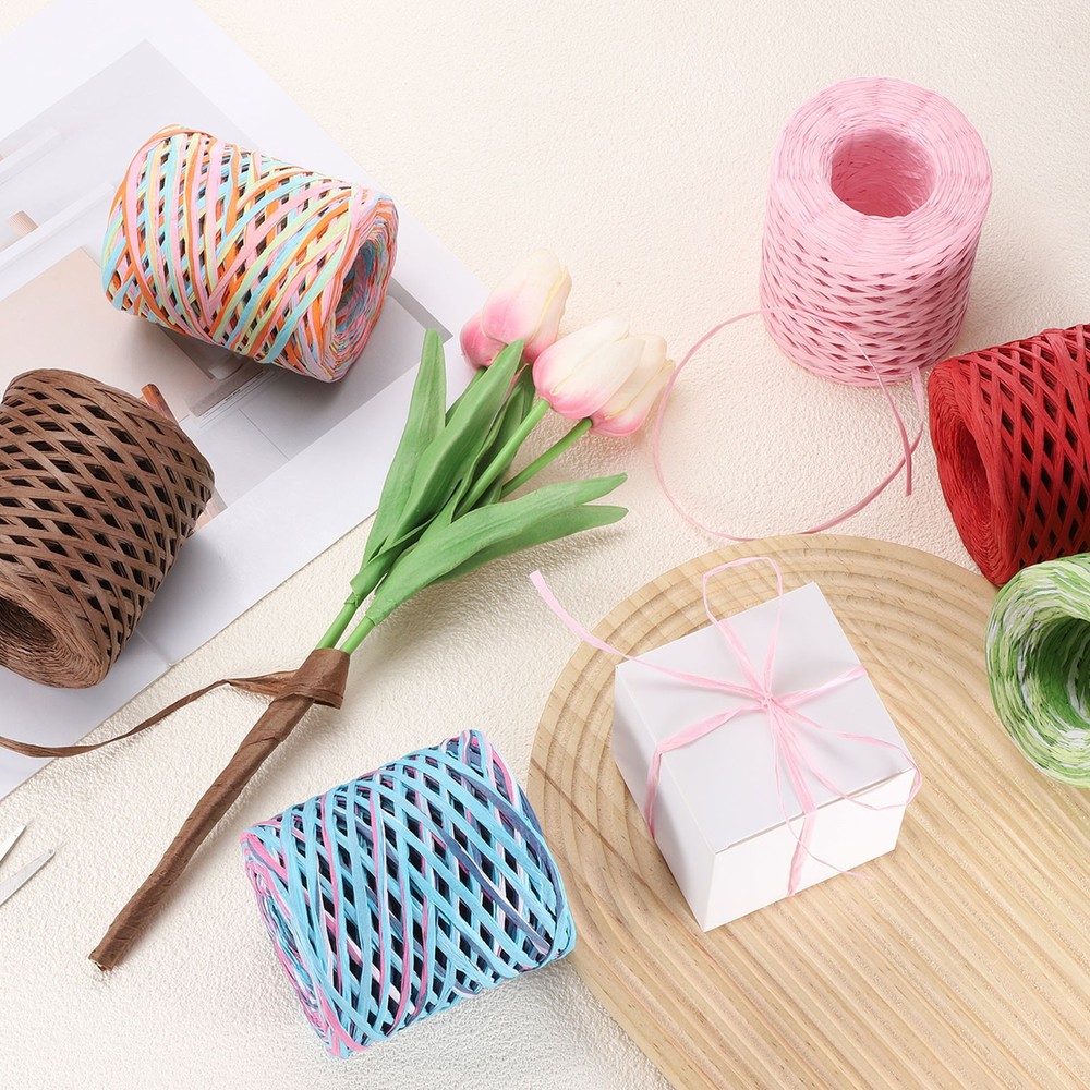 219 Yard Raffia Paper Craft Ribbon, Raffia Twine String, Navy Blue