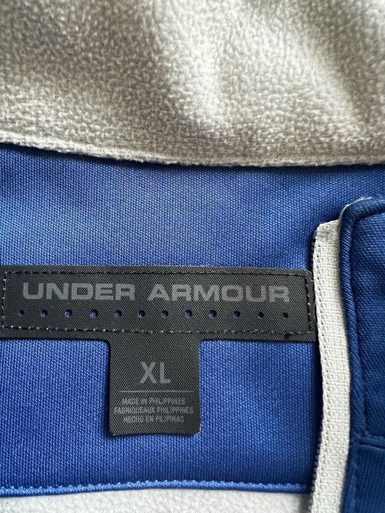 Under Armour Jacket Mens XL Blue Windbreaker Fleece 1/4 Zip Pullover Polyester
