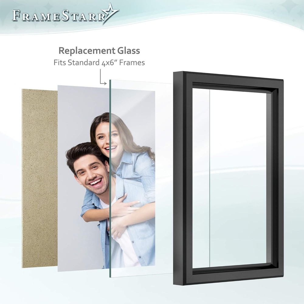 4x6 Glass - Crystal Clear, 2 Pack - Replacement for 4x6, Clear