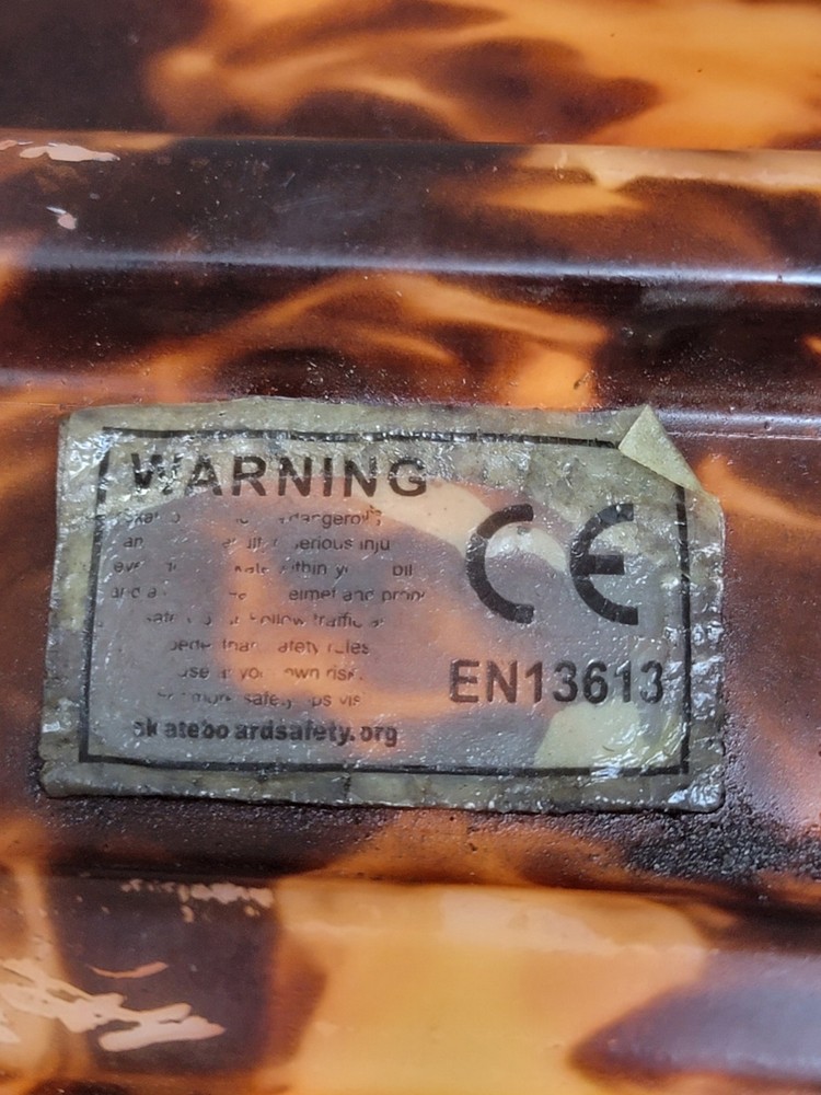 Meketec Skateboard, 22” Orange/Black Fire EUC