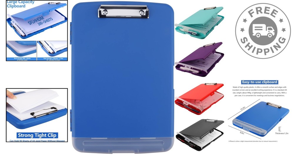 Multi-Functional A4 Plastic Clipboard with Storage - Ideal for Professionals
