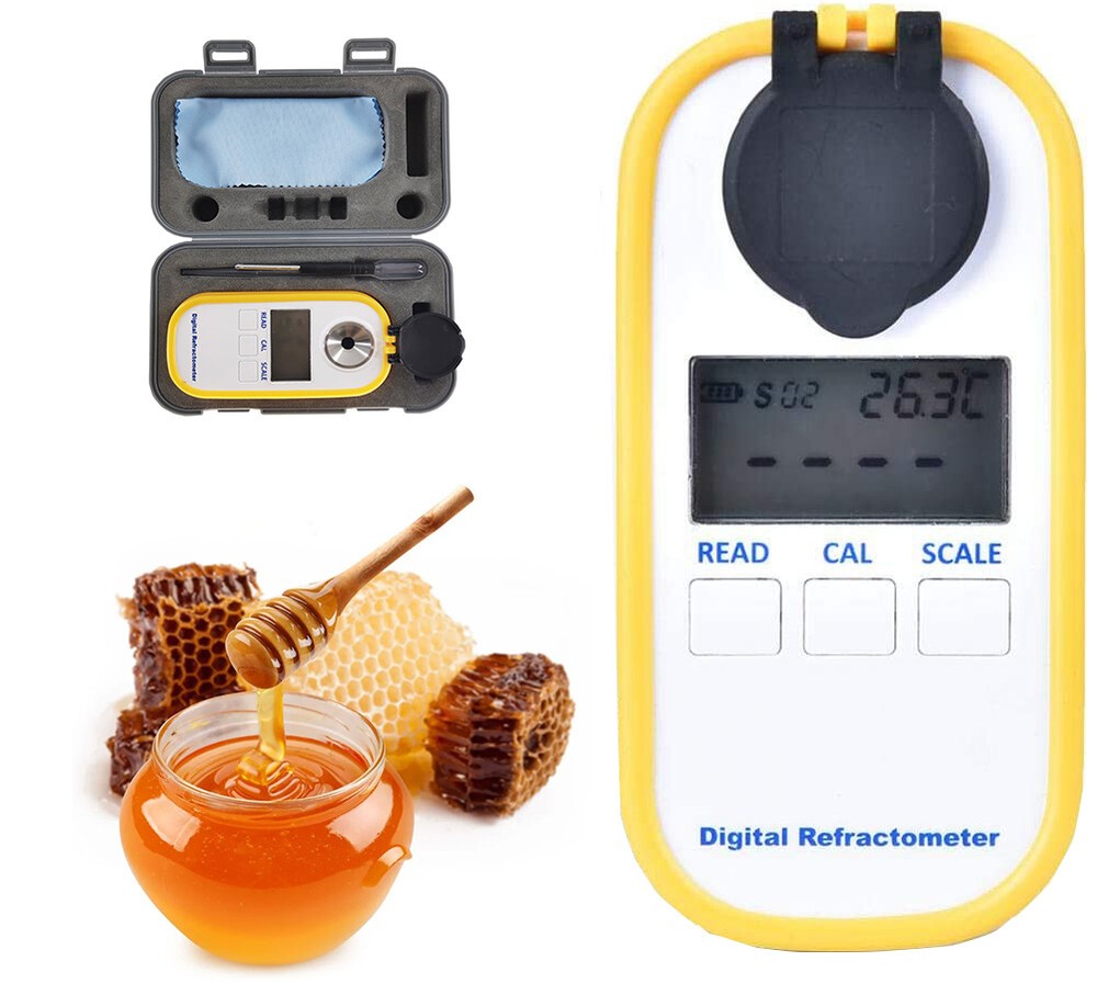 Digital Honey Refractometer Brix Meter Sugar Content Tester with Rang