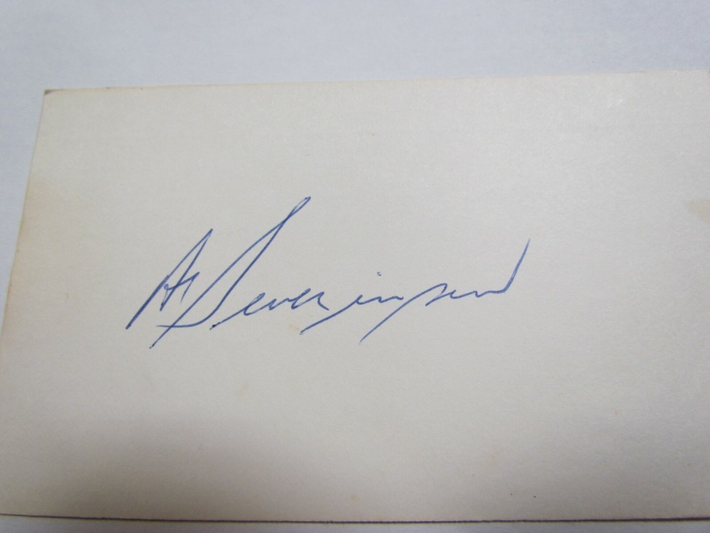 Al Severinsen Signed Index Card JSA AUCTION CERTIFIED