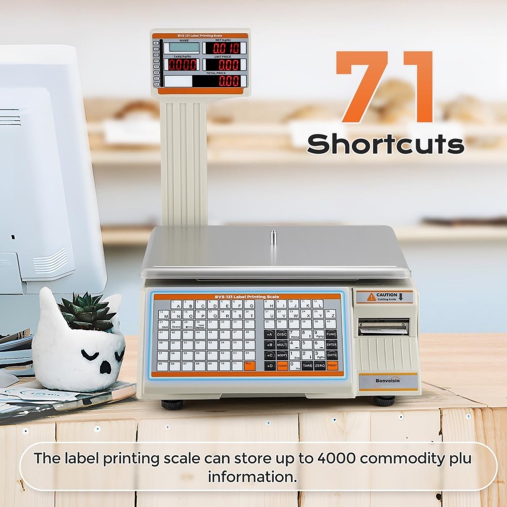 Label Printing Scale 66 Lbs Capacity Price Computing Pole Display