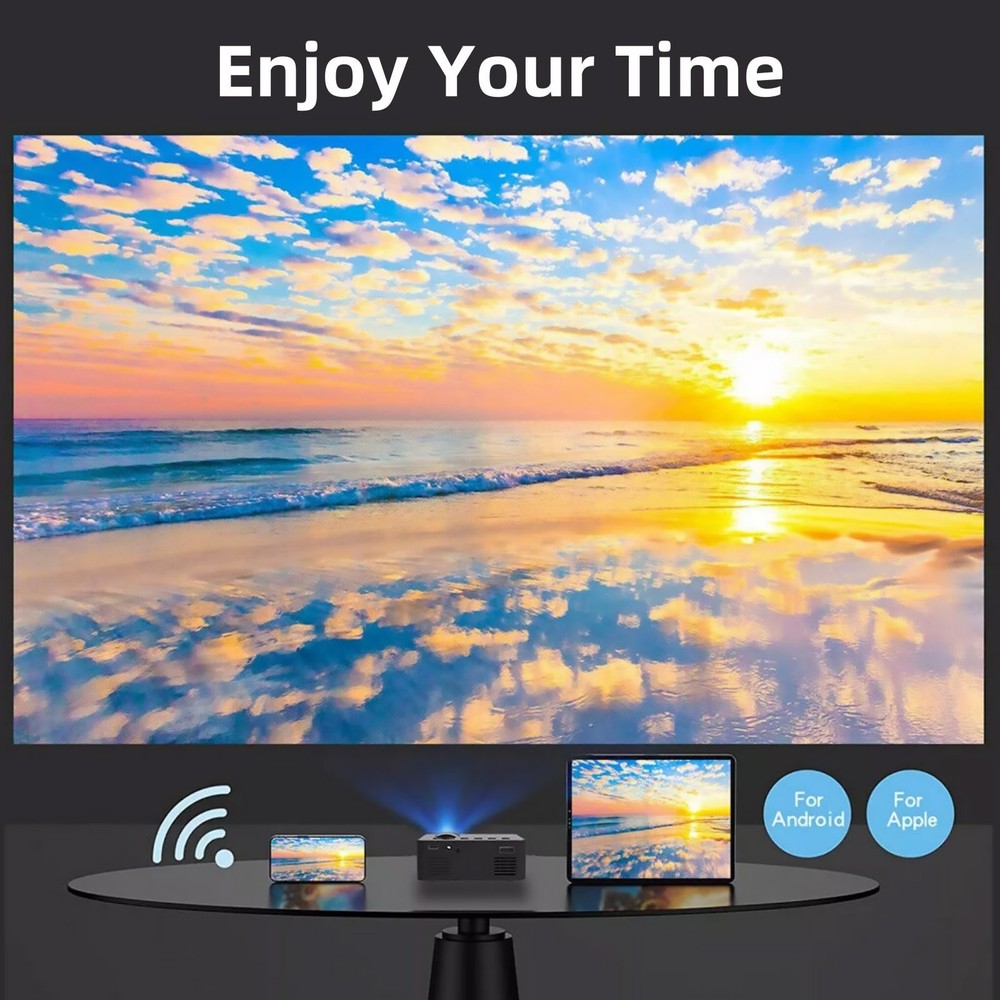 Mini Wireless Projector 1080P HD 16:9 Projection Multi-devices Compatibility