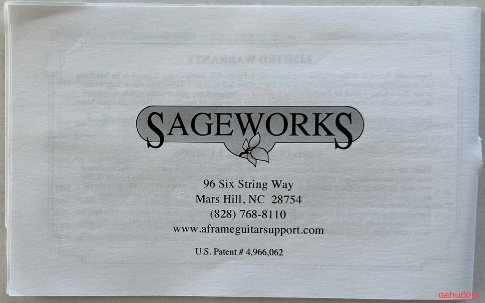 SageWorks 94390AX A-FRAME ADJUSTABLE GUITAR SUPPORT