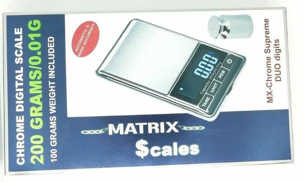 MATRIX 200g / 0.01g LCD Chrome Digital Scale
