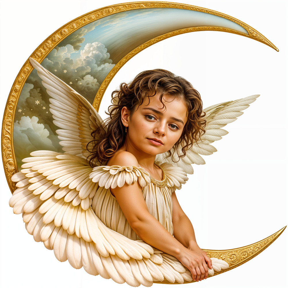 30 Custom Beautiful Angel & Moon Personalized Address Labels