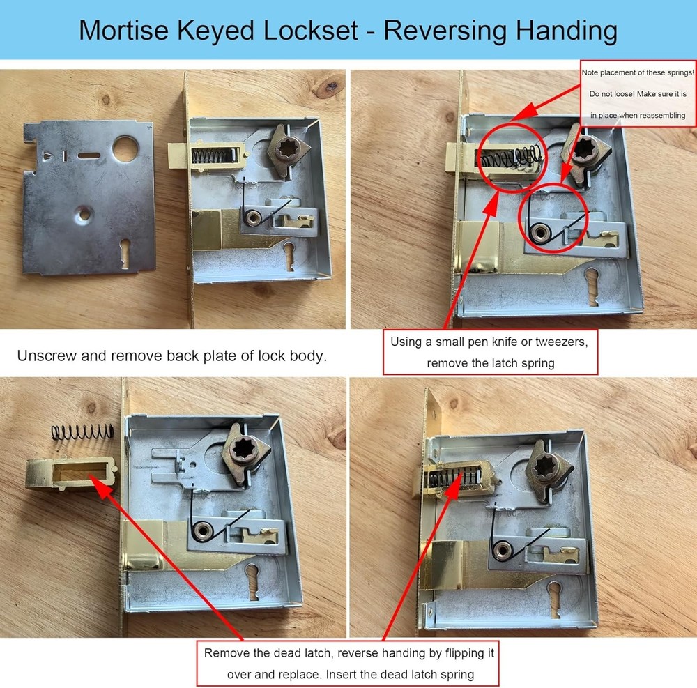 Mortise Lock Set with Classic Knobs for Interior Doors 1-3/4" Thick Matte Black