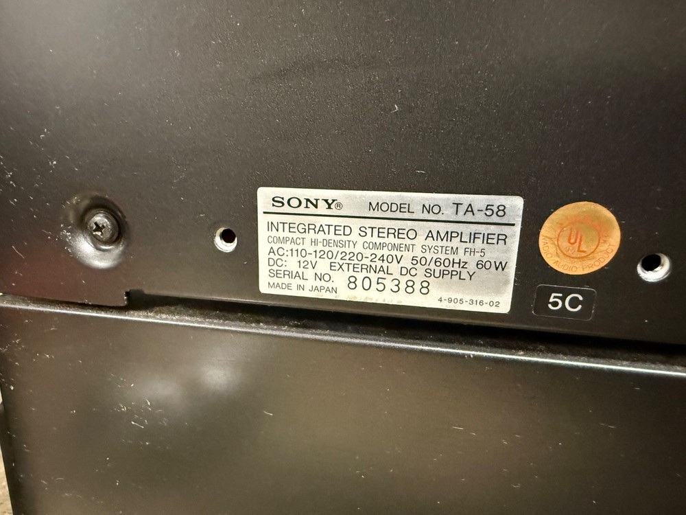 SONY FH-5 Compact High Density Component System