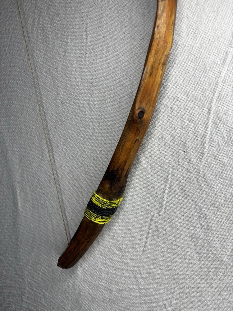 Authentic Native American Navajo Bow With Feathers