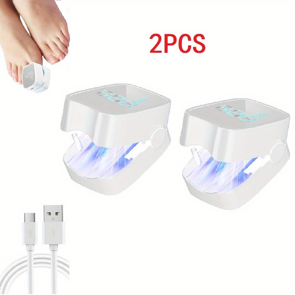 1/2 Pack White Toe Nail Lamp with LED Display—Nail Care