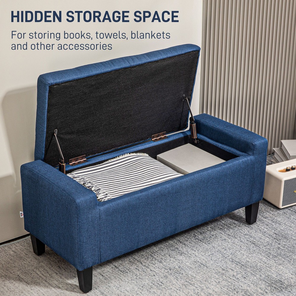 Tufted Storage Ottoman Upholstered Storage Bench with Lift Top