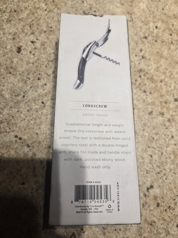 Viski Ebony Wood Corkscrew