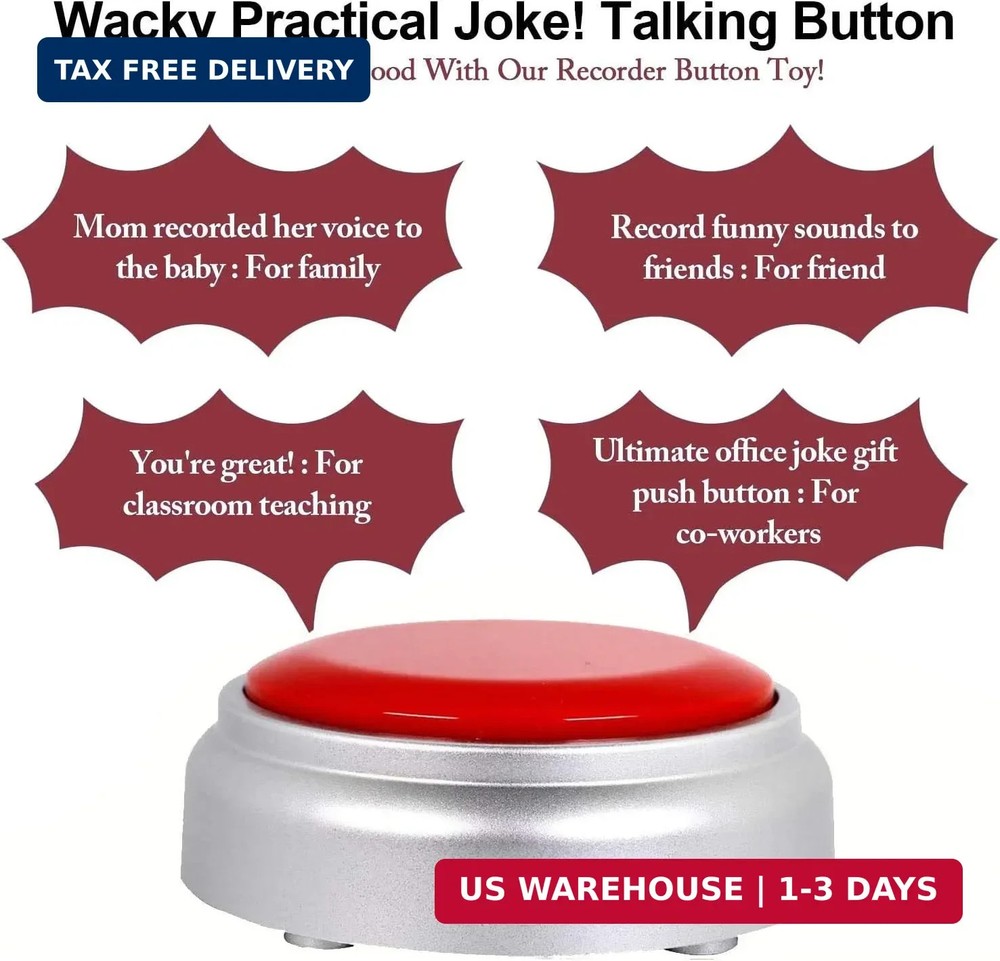 Recordable Button,Record Talking Button,Easy Button 30S Voice Recordable Button