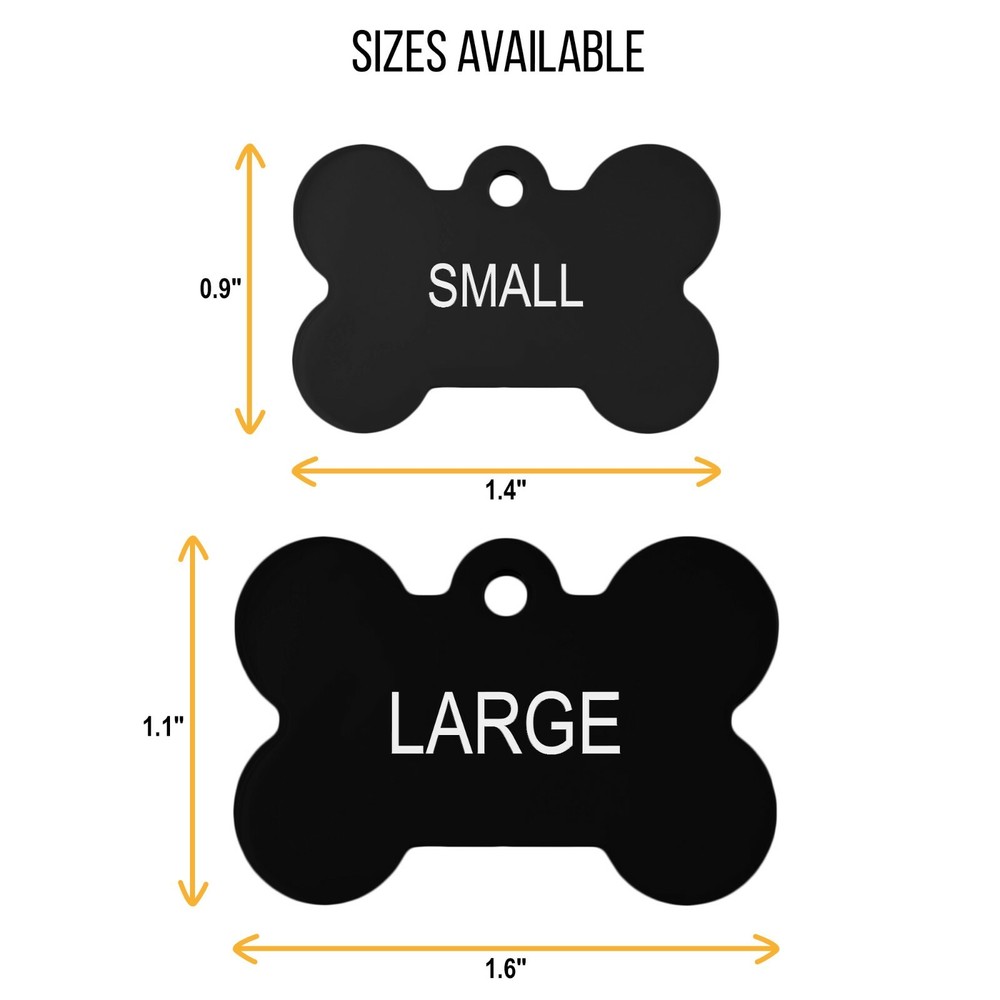 Dog Pet ID Tags Personalized Name Bone Shape Tag Custom Engraved