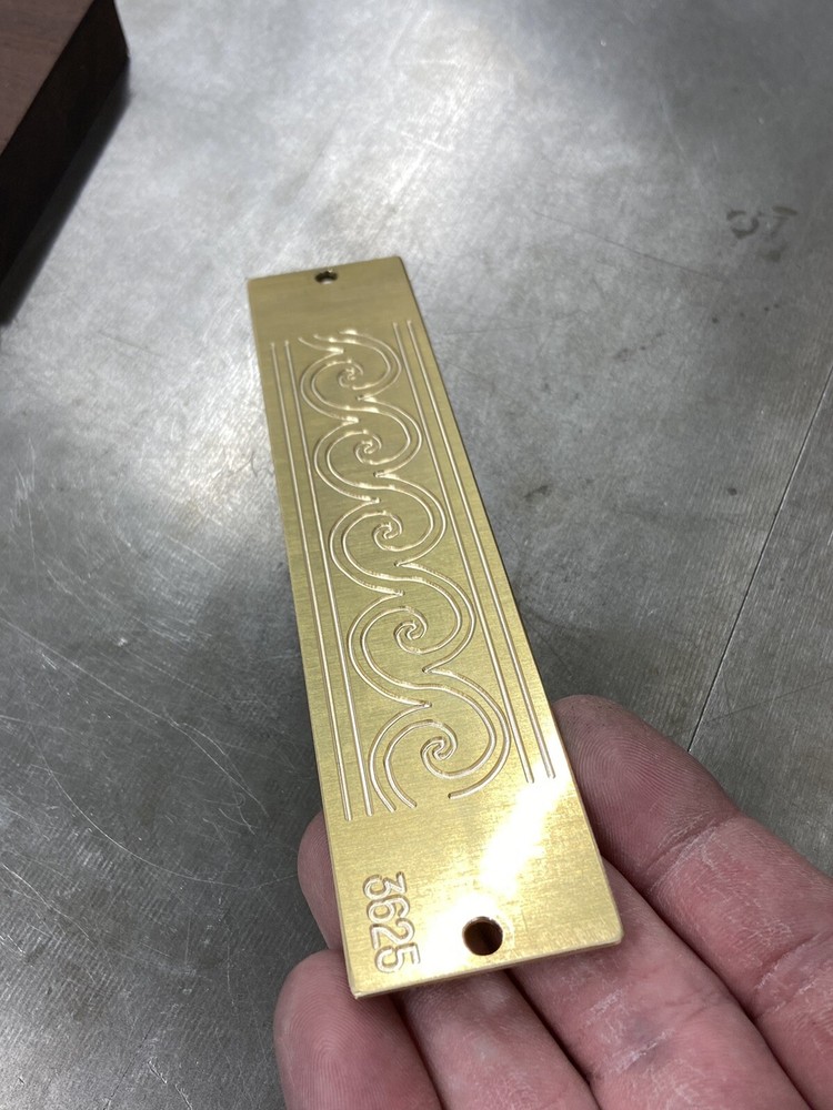 WAVES MASTER TEMPLATE 1.5” X 7” SOLID BRASS ENGRAVING PLATE FOR NEW HERMES FONT